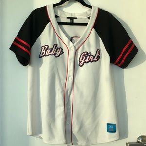 Baseball button down tee